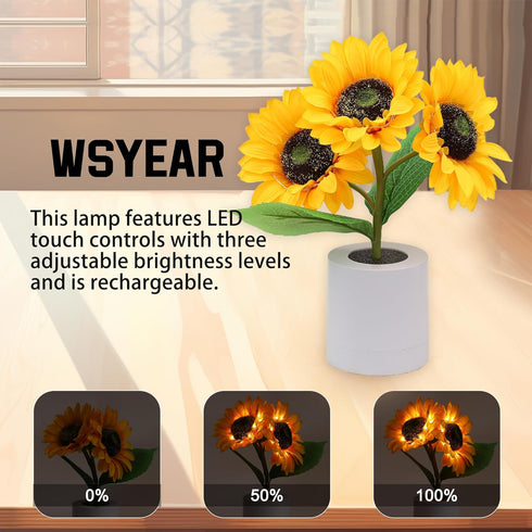 WSYEAR Sunflower Gifts for Women-Sunflowers Flower Lamp Night Light for Bedroom Decor,Valentines Day Birthday Gifts