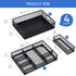 Desk Drawer Organizer with 6 Adjustable Dividers, Metal Pen Organizer for Office Supplies (Pack 4, Black)