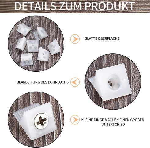 120 Pcs Drawer Wedges with Screws - Plastic Angle Code Bracket Fasteners for Furniture Repair Kit