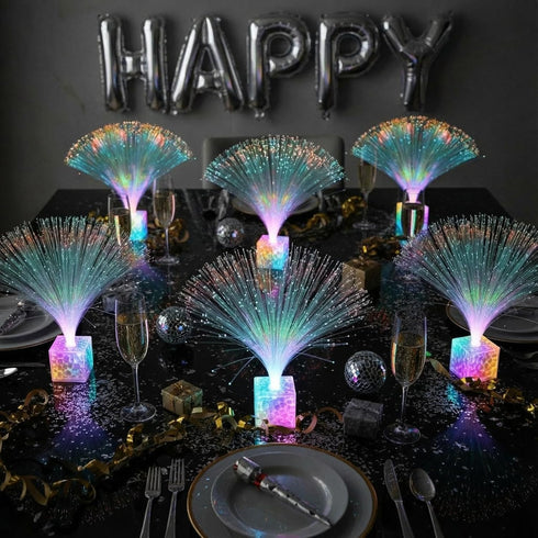 16 (9 Inch,Clear) Amylove Pcs Mini Fiber Optic Lamp Bulk LED Light Color Changing Table Centerpiece Glow in The Dark