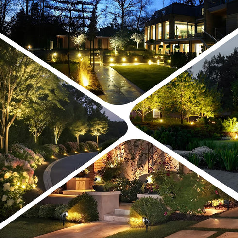3000K White,12W 120V IP65 2Pack Romwish Outdoor Spotlight Warm LED Spot Lights Outdoor for Yard Garden Tree, Plug