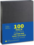 Binditek 100 Pack 12 Mil Sand-Textured Polycover, Plastic Binding Cover for Letter Size, Black