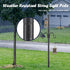 ETICSIPA 10FT 1.5 Inch 2 1 String Light Poles, Heavy Duty Poles for Outdoor String Lights with Shepherd Hook, in Light