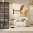 36W Dimmable 350Rotating LED Floor Lamp with Table & Shelves, Minimalist Stepless Torchiere with Dual Control (Remote