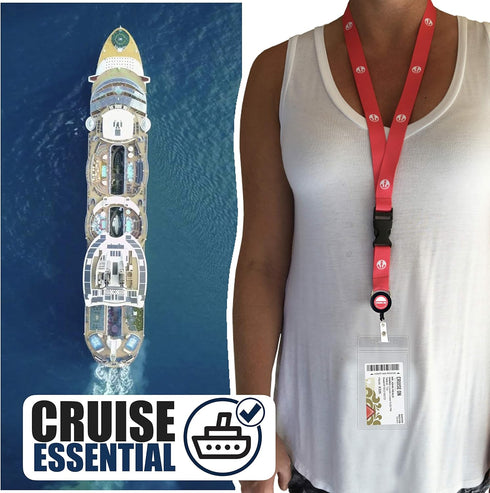 Cruise On Cruise Lanyard for Ship Cards – 2-Pack Retractable Badge & Waterproof Key Card Holder for Ship Cards, Cruise