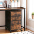 HOOBRO Vertical 3-Drawer Mobile File Cabinet, Rustic Brown Office Cabinet, Rolling Printer Stand, A4/Letter-Sized