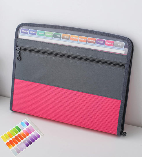 NAFY Expanding File Folder, 13 Pockets Document Organizer with Zipper, A4 Letter Size Portable Accordion Expanding File