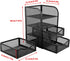 HEEPDD 3 Tier Mesh Office Desktop Organizer with 3 Drawer, Mini Desk Supplies Organizer, Metal Stationary Black Desk