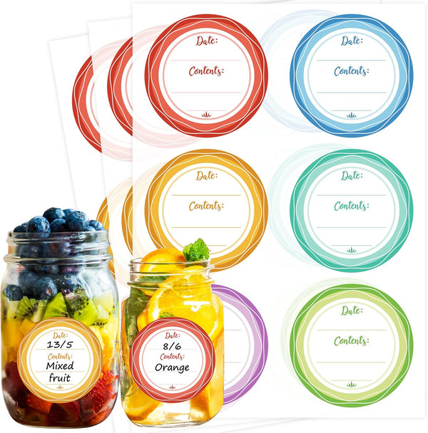 Mason Jar Lid Labels - Removable Canning Label, Waterproof Write-On Meal Prep Label for Food Container, 90pcs