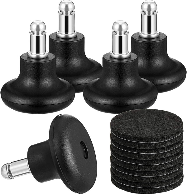 Outus 5 Pieces Office Chair Bell Glides Replacement Wheels, Swivel Caster Stopper with Self Adhesive Pads (Low Profile)