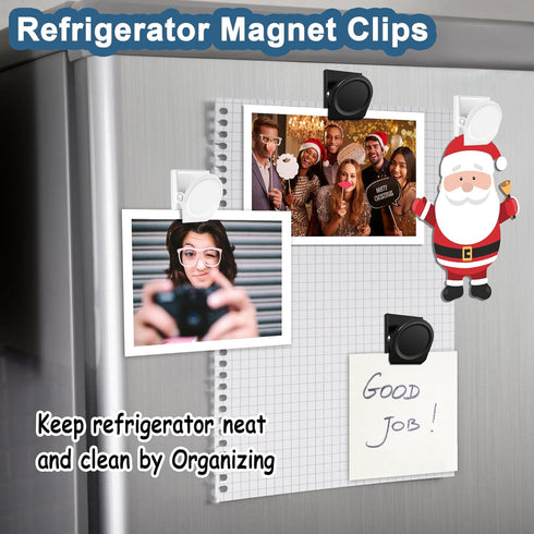 BamLue 12 Pieces Fridge Magnet Clips, Heavy Duty Magnetic Clip for Photos, White, Perfect for Home & Office