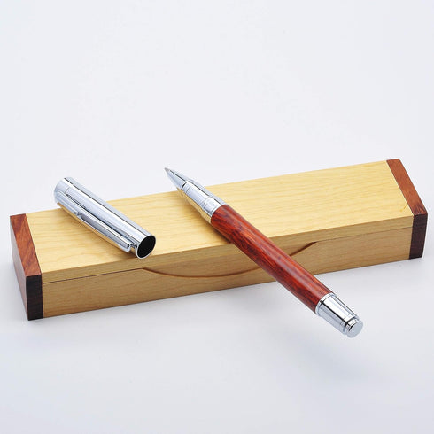 LACHIEVA LUX Classic Rosewood Rollerball Pen Set - Luxury Writing Tool for Men & Women