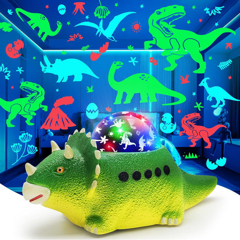 Beslike Dinosaur Night Light Projector for Kids - 8 Color Changing, 14 Sleep