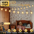 SOLROS STUDIO 10FT ST38 Bulb, Outdoor String Lights - LED Waterproof Patio Lights with Shatterproof Edison Plastic
