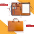 FUNTACY Premium Leather Portfolio with Handles, Slim Padfolio with Multiple Compartments for Documents, iPad, Notebook