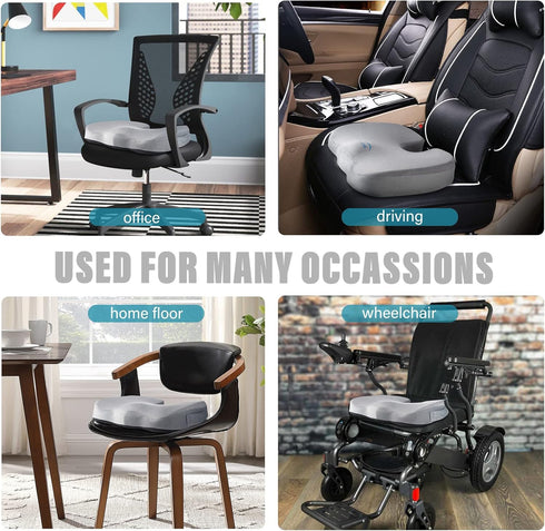 Tailbone WAOAW Seat Cushion, Office Chair Cushions Butt Pillow for Long Sitting, Memory Foam Chair Pad for Back