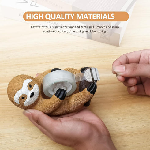 Cute Sloth Tape Holder, Resin Desk Tape Cutter, Novelty Tape Cutting Tools for Home School Office Desk Wrapping Gifts