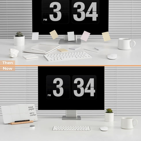 Desktop Glass Weekly Planner Whiteboard with Detachable Wood Stand, 12x6" - Portable Dry Erase Calendar for Home