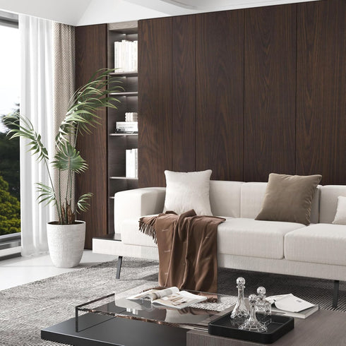 24"118" JSEVEM Dark Brown Black Walnut Wood Wallpaper Peel and Stick Waterproof Darker Brown Walnut Wood Grain Contact