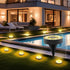 4 Pack 8 IP68 Joomer Solar Ground Lights, LED Solar Lights Outdoor Waterproof Disc Light Landscape Lighting Garden