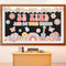 Boho Classroom Bulletin Board Decoration with Groovy Be Kind and Do Your Thing Retro Rainbow Cutouts