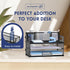 SUPEASY 3 Tier Desk Organizer with Handle & 3 Pen Holders, Mesh Paper/File Organizer for Office Supplies