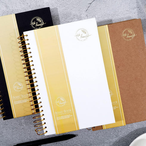 Yoment Small Spiral Notebook, 300 Pages, 5.5”x 7.5” College Ruled Hardcover Journal, A5 White