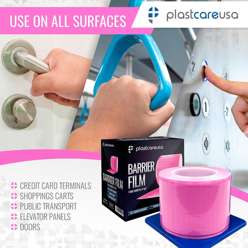 4"x6" (1 1200 Pink Barrier Film Roll - Protective Dental Barrier Film for Dental, Medical, Tattoo - Perforated Adhesive