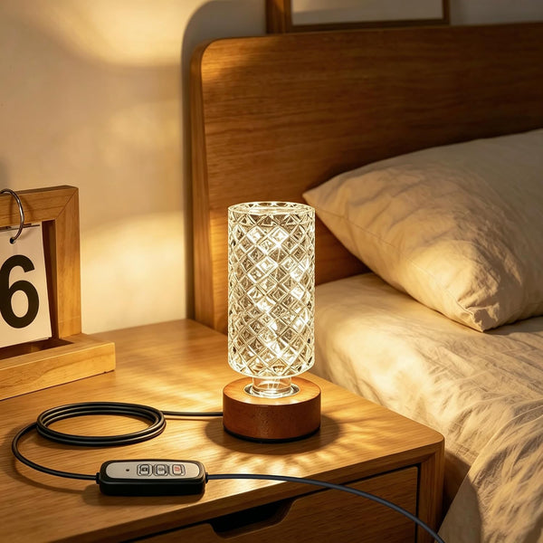 CZSHCKJYXGS Plug-in Dimmable Nightlight with Timer, Glass Material, Wired Powered No Battery Night