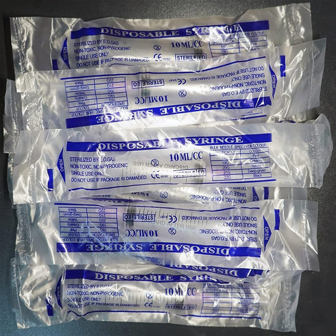 25 Pack 10ml Plastic Syringes with 18Ga, for Scientific Labs and Liquid Measuring Tools, Individually Sealed