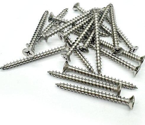 5 x 20mm Flat Head Phillips Drive Screws - Self Drilling 304 Stainless Steel Drywall Wood Screws (100Pcs)