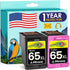 Mirone Remanufactured Ink Cartridges Replacement for HP Ink 65 65XL Black Color Combo Pack for DeskJet 3755 3700 (2pk)