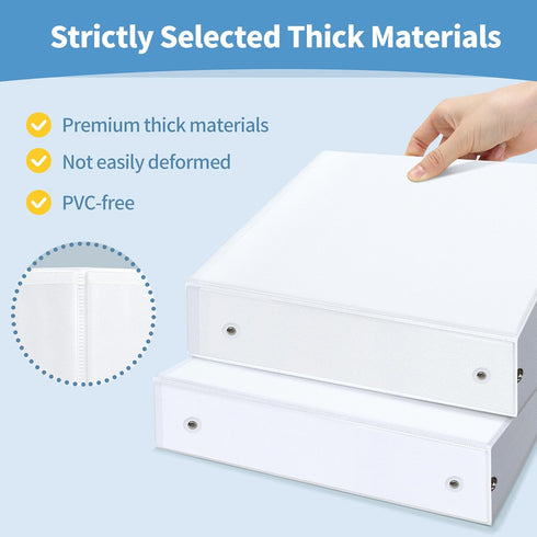 SUNEE 3 Ring Binder, 2 Inch, Clear View Binder, PVC-Free, for School or Office Supplies