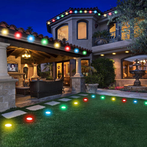 100 2-in-1 FT Permanent Outdoor Lights, Waterproof Eaves & Ground Stakes LED String Lights with App/Remote Control