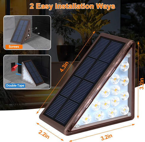 IP67, 6 Pack, Solar Step Lights for Outside Waterproof Outdoor Stair Light Solar Stair Lights Outdoor LED Outdoor Step