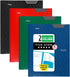 Five Star 2 Pocket Folders - 4 Pack Plastic Folders with Stay-Put Tabs, Holds 8-1/2" x 11" Paper