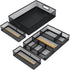 Desk Drawer Organizer with 6 Adjustable Dividers, Metal Pen Organizer for Office Supplies (Pack 4, Black)