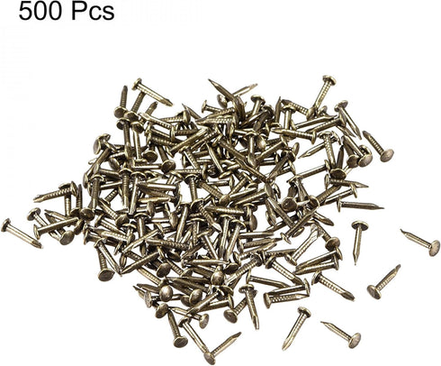 uxcell Small Tiny Nails, 1.2x8mm(DxL) for Wooden DIY Decorative Pictures, Bronze Tone, 500pcs