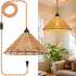Maliralt 16.4ft Hanging Lamps Rattan Pendant Light - Plug in Cord Hanging Light Fixture Plug Into Wall Outlet Pendant