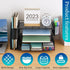 gianotter 4-Tier Desk Organizer with Drawers, File Holders, and Pen Holders for Office Supplies, Black