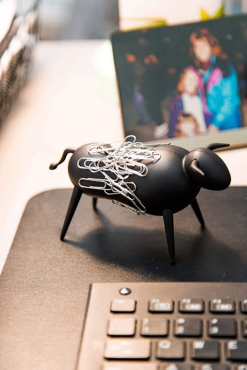 Magnetic Bull Paperclip Holder, Funny Office Desk Accessories, Secure Magnetic Paper Clip Holder