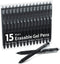 Erasable Gel Pens, 15 Pack Black Retractable Fine Point Pens, Make Mistakes Disappear, Black Inks for Writing