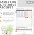 Extra Large Receipt Envelope & Receipts Organizer (Pack of 18) - 12.8" × 9.0" Inches, Gray Color