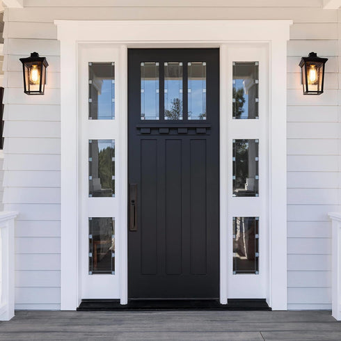 classy leaves Outdoor Wall Lights Exterior Light Fixture, Black Modern Waterproof Anti-Rust Outdoor Sconce Porch Lights
