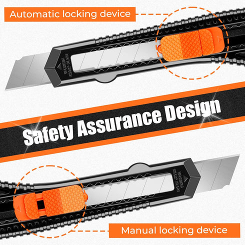 24 Pack DIYSELF Box Cutter, Box Cutters Retractable Razor Blades Utility Knife Opener Safety Snap off Knives