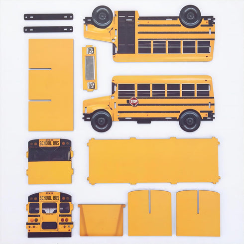 Pencils Organizer School Bus Pen Holder, Creative DIY Multifunctional Desk Organizer, 6 Compartments for Office School