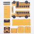 Pencils Organizer School Bus Pen Holder, Creative DIY Multifunctional Desk Organizer, 6 Compartments for Office School
