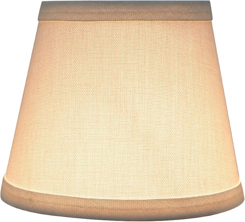 Aspen Creative 32862-2A 4" 6" 5" Small Hardback Empire Shape Chandelier Clip-On Lamp Shade, White, Top x Bottom x Slant