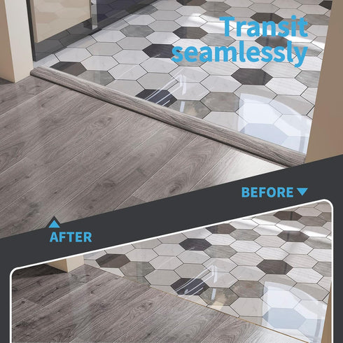 Art3d Self Adhesive Vinyl Floor Transition Strip, Laminate Floor Flat Divider Strip for Joining Floor Gaps