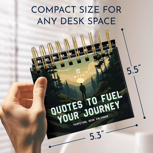 RYVE Motivational Calendar for Men, Daily Flip Calendar with 365+ Inspirational Quotes, Office Desk Accessories